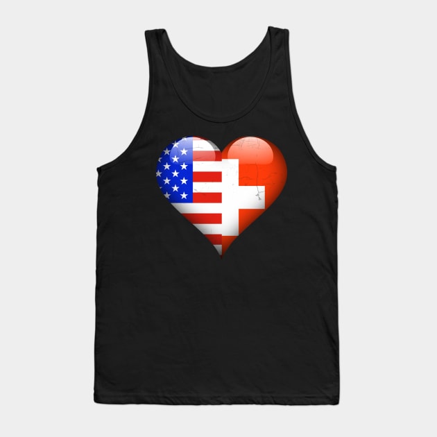 Half American Half Swiss - Gift for Swiss From Switzerland Tank Top by Country Flags